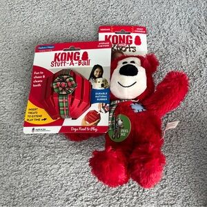 KONG Red Stuff-A-Ball and Wild Knots Bear Set